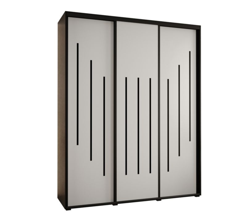 Szafa przesuwna Abiks DAVOS 8 wysoka szer.200cm gł.60cm czarny/biały/czarny 1szt.