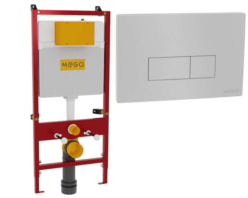 Stelaż WC Domotechnika profesjonalny 110x54x16 cm z przyciskiem białym 1szt