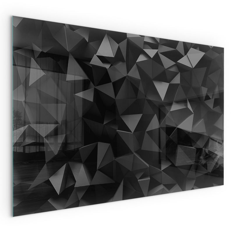 Szklana Podkładka Pod Kominek Prostokąt Wallfluent 100x70 cm Geometryczny wzór 3D 1 szt.