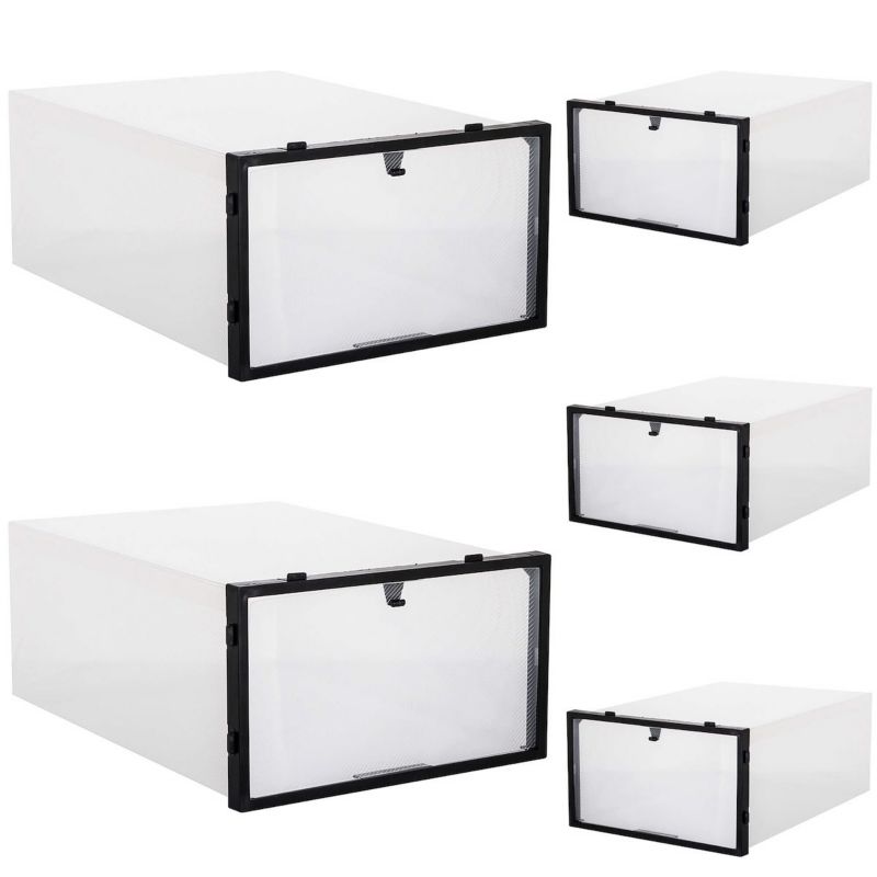 Organizery na buty Springos 30,5x21x12,5 cm pojemniki z otwieraną klapą 5 szt.