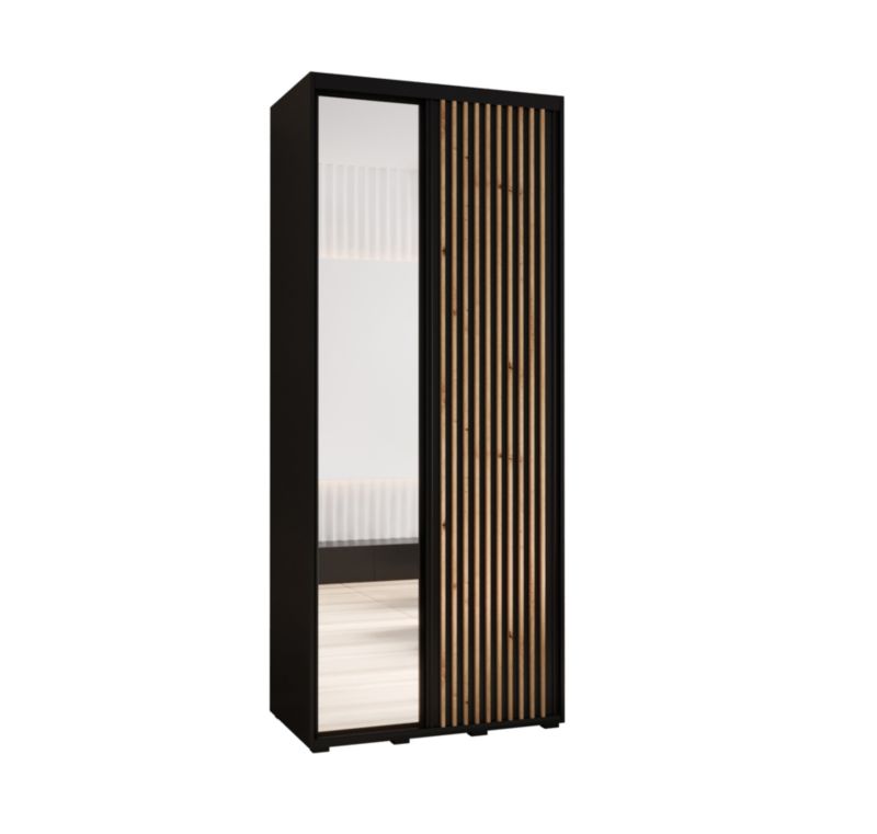 Szafa przesuwna Garderoba Abiks LANKO 2 100 gł. 60 czarny/czarny 1 szt.