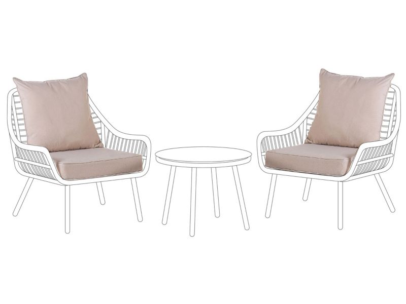 Komplet poszewek na poduchy ogrodowe Laureto Beżowy 1 kpl