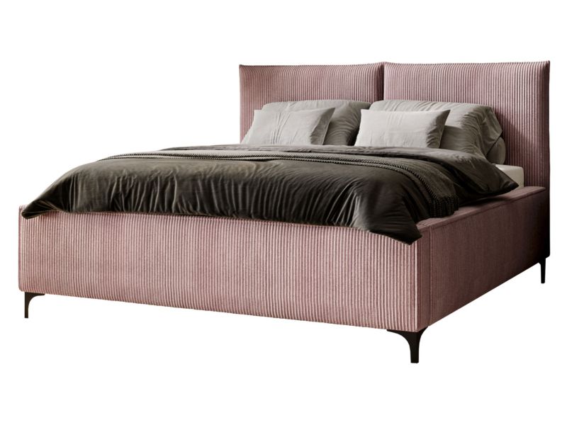 Łóżko tapicerowane MIRJAN 24 Leon Sztruks 180x200 brudny róż 1 szt.