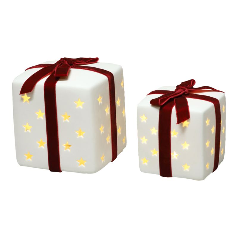 Ozdoba led ceramiczne przezenty 2 sztuki