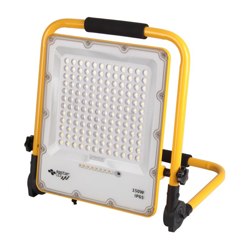 Naświetlacz LED MasterLED Siga przenośny 150W IP65 4500K neutralna biel akumulatorowy żółto-czarny 1 szt.