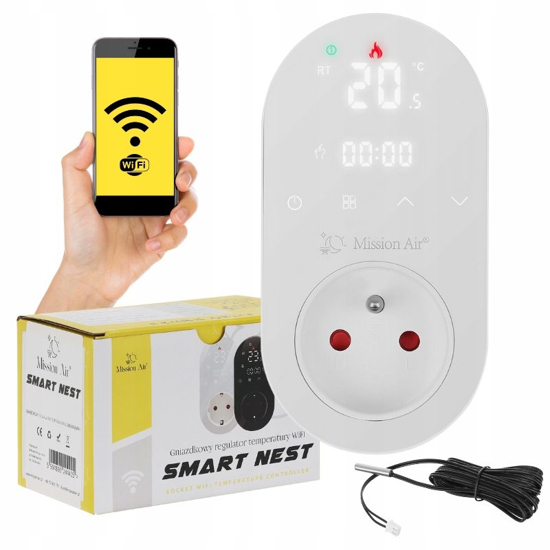 Gniazdkowy regulator temperatury Mission Air SMART NEST WHITE 1 szt