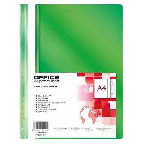 Skoroszyt wpinany Office Products Skoroszyt wpinany A4 PP Zielony 25 szt.