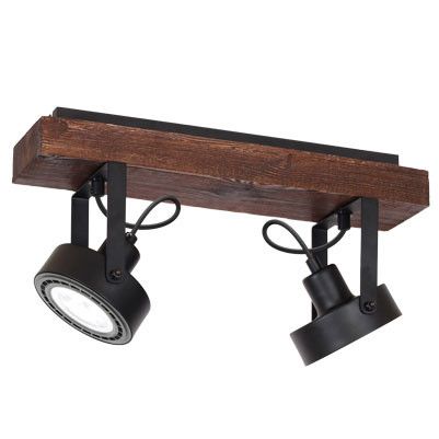 Lampa sufitowa wisząca Luminex Viva Wood czarny mat-ciemne drewno wym: 25 x 45 x 13 cm 2xES111 x 15W 1 szt.