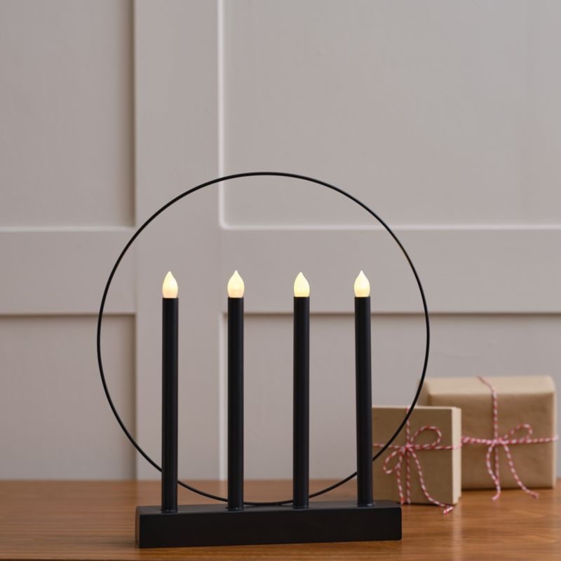 Świecznik nowoczesny LED czarny