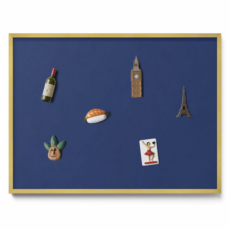 Tablica magnetyczna Tulup 80x60 cm Kolor granatowy w złotej ramie 1 szt.