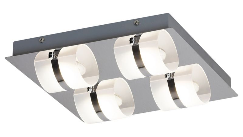 Plafon Rabalux Tony chromowany szkło opalizowane LED 20W 4000K 1460lm łazienkowy IP44 wym: 30 x 30 x 30 cm metal - 1 szt.