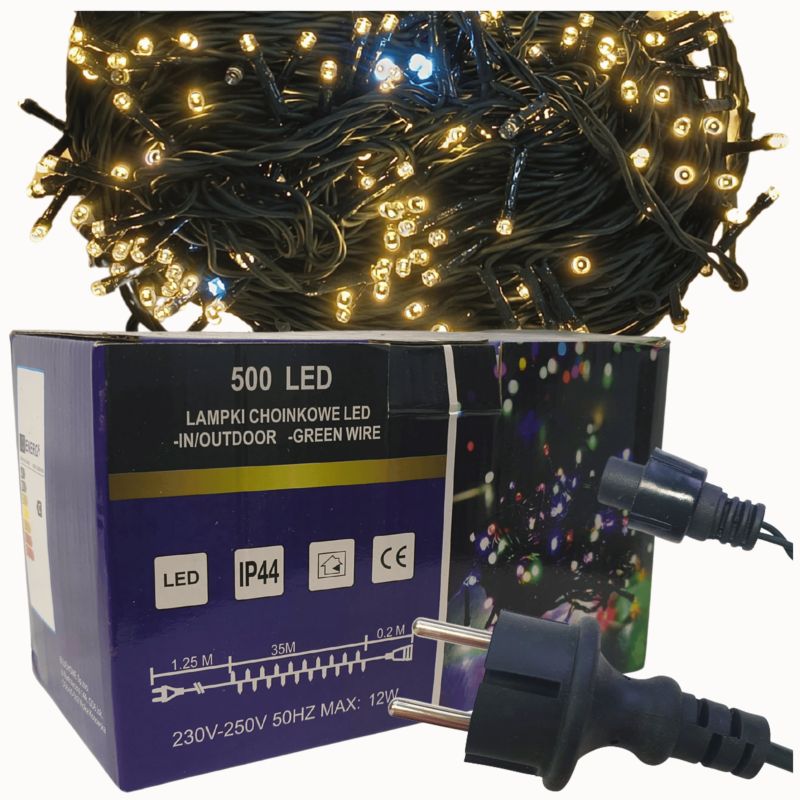 Lampki choinkowe 500 LED MODO24 flash biały ciepły 1 kpl