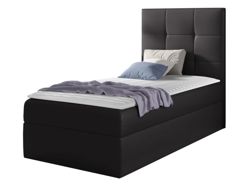 Łóżko kontynentalne MIRJAN 24 Mini 2 90x200, Strona: Prawa grafitowa ekoskóra 1 szt.