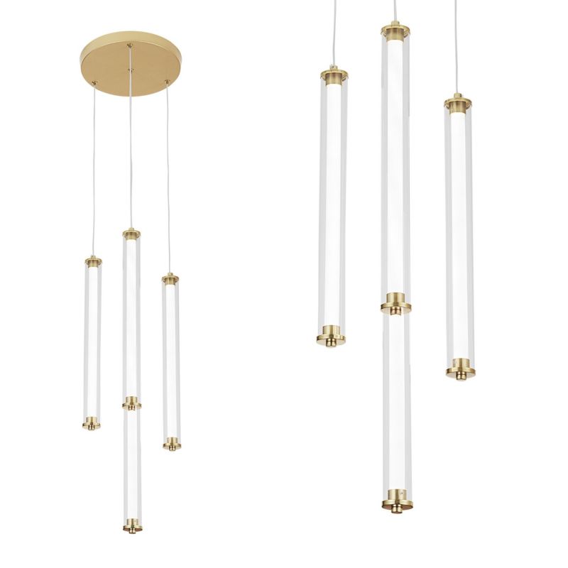 Lampa Sufitowa Wisząca Toolight Led G024-4Cpr Złoty