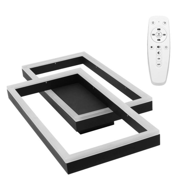 Żyrandol IdeaLED Artesia czarno-biały nowoczesny z pilotem wbudowany LED 48W 1 szt.