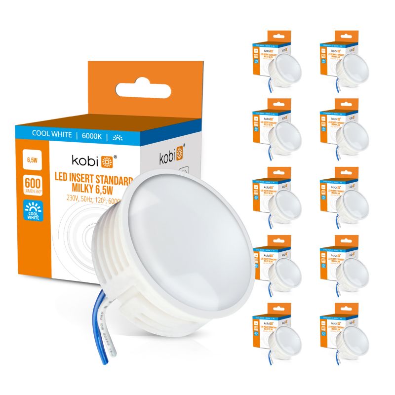 Żarówki LED insert 6,5W Kobi 6000K 10szt.