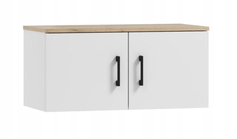 Szafka łazienkowa ADK MEBLE NERO 80 nad pralkę biały/dąb craft złoty 1 szt.