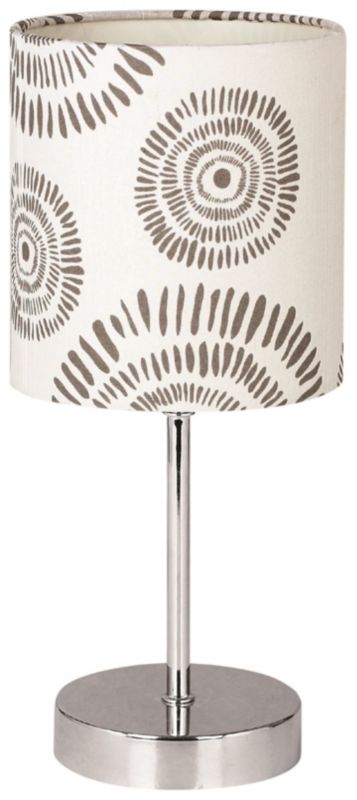 Lampa stołowa Candellux Emily chromowana biała 1 x E14 x 40W IP20 wym: 29 x 13 x 13 cm tkanina - 1 szt.