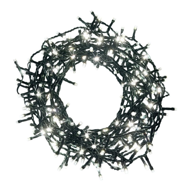 Lampki 240 LED łańcuch zimny biały zielony kabel