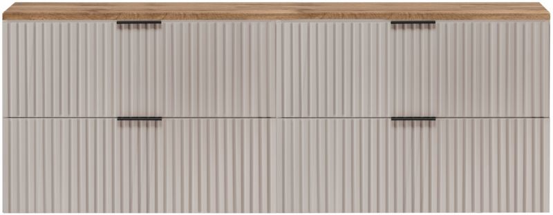 Szafka łazienkowa Furnidea 160 cm wisząca z blatem dąb Wotan kaszmir Flow 1 szt.