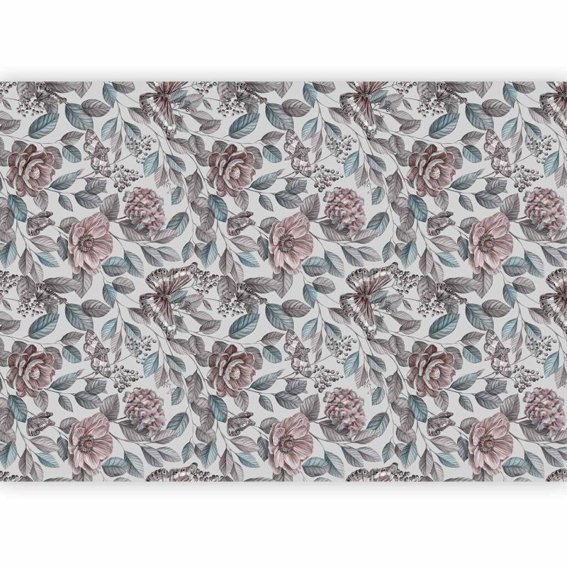 Fototapeta flizelinowa Artgeist 170 g/m2 wodoodporna Kwiaty szara 150x105 (3 części) 0656aa rolka 1 szt