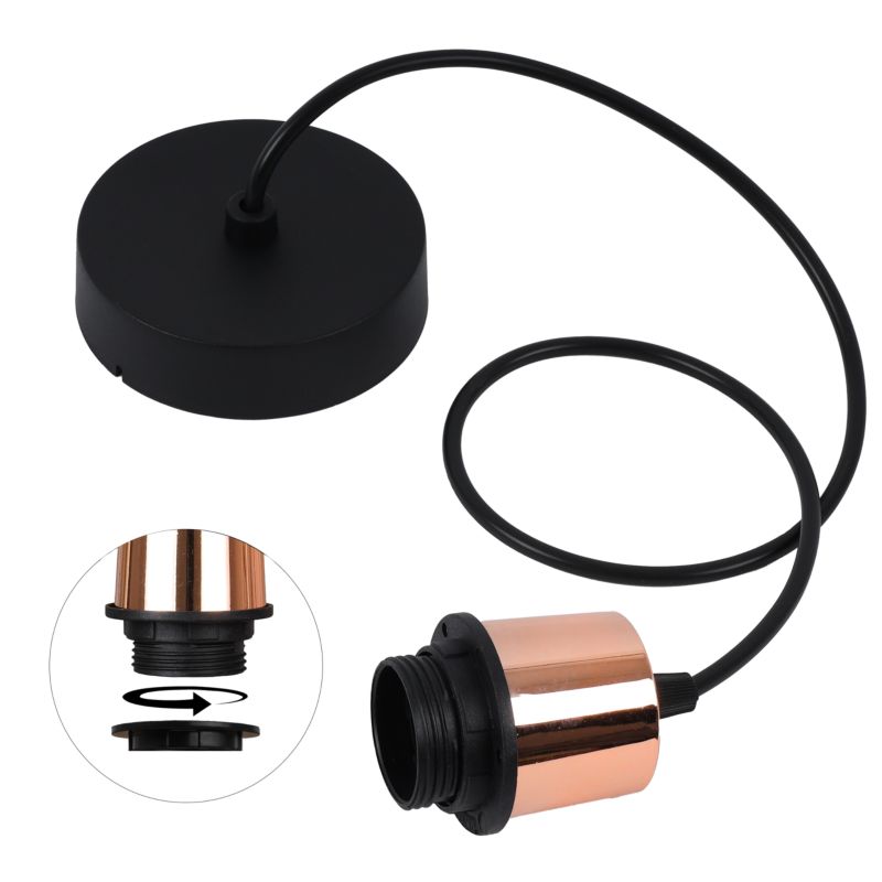 Linka zawiesie do lampy Light Home LH 1x E27 krążek czarny/miedź 1szt.