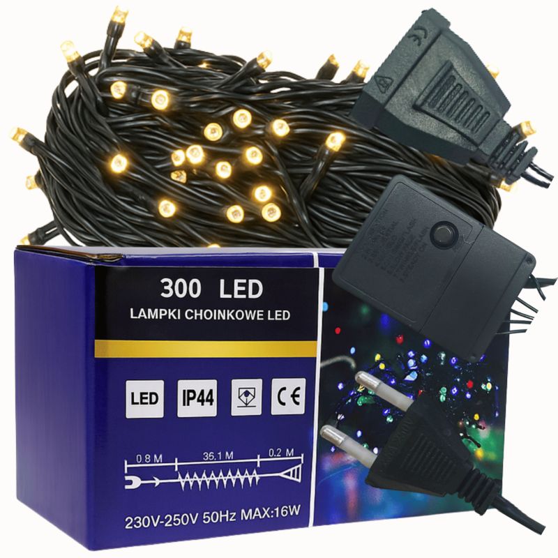 Lampki choinkowe 300 LED MODO24 biały ciepły wielofunkcyjne 1 kpl