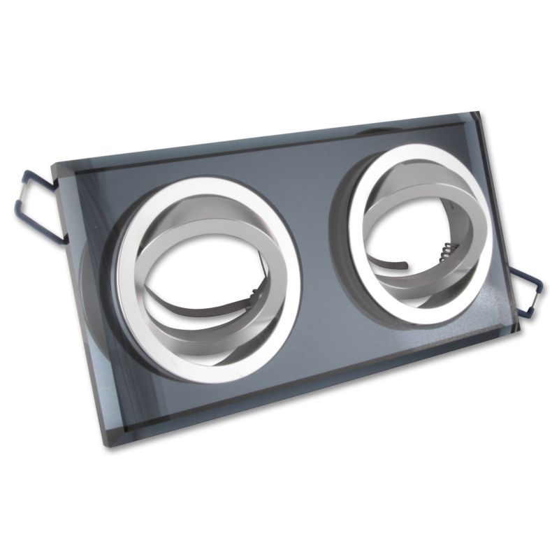 Oprawa halogenowa GU10 LED MasterLED Styx podwójna ruchoma IP20 szkło aluminium czarna 1 szt.