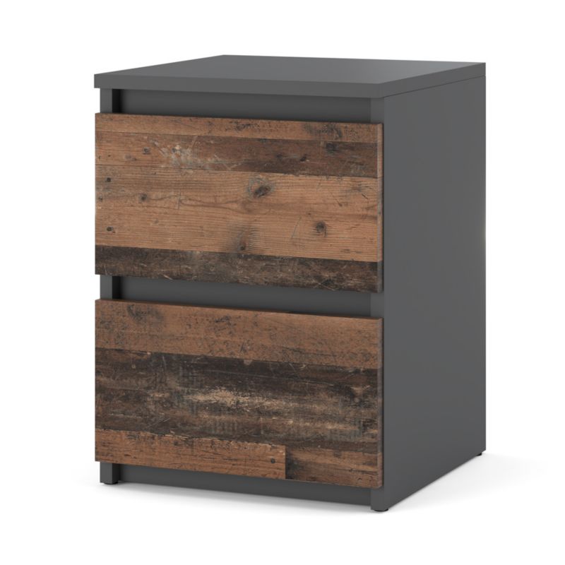 Szafka Nocna Hurtownia-Mebli Szuflady 2 Hugo 30cm Szary Mat Old Style 30x30x40 cm 1szt.