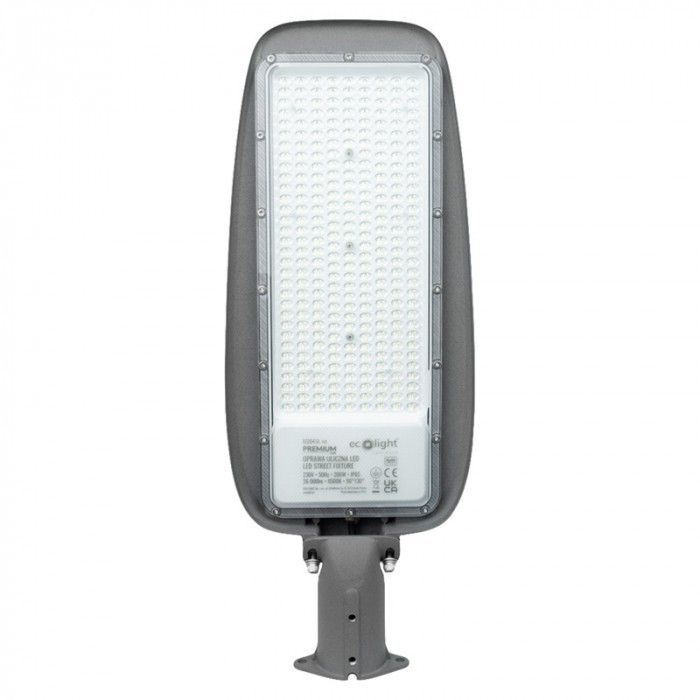 Lampa uliczna Ecolight Place I Ulice szara LED 200W 6500K 26000lm IP65 wym: 61,1 x 23,6 x 8,4 cm - 1 szt.