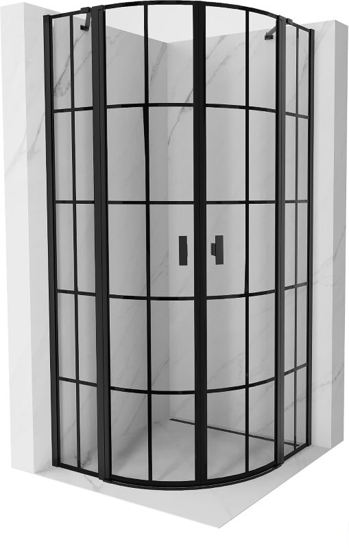 Kabina prysznicowa półokrągła Mexen Mist czarna 80x80 cm - 8A32-080-080-70-77 1 szt.
