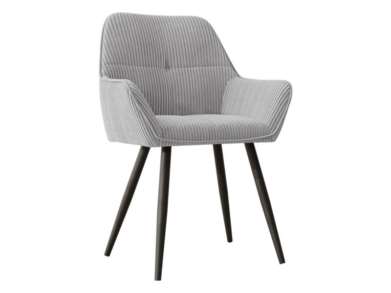 Zestaw dwóch tapicerowanych krzeseł MIRJAN 24 Archon Sztruks jasny szary 2 szt.