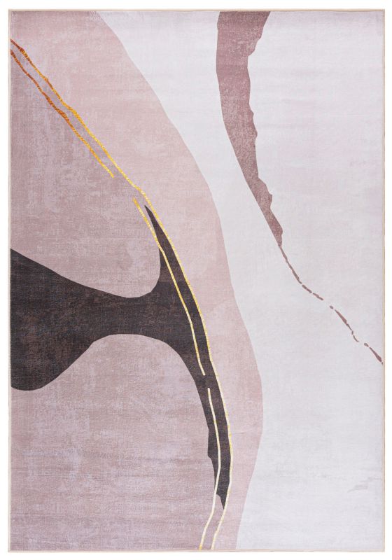 Dywan wewnętrzny Ava Y-168 prostokąt Mazovia 140x 200 cm beżowy,kremowy motyw geometryczny,glamour krótki włos 1 szt.