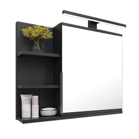 Szafka łazienkowa z lustrem Better Home 60 x 50 x 14 cm Oświetlenie LED, Czarna, Lewa, 1 szt.