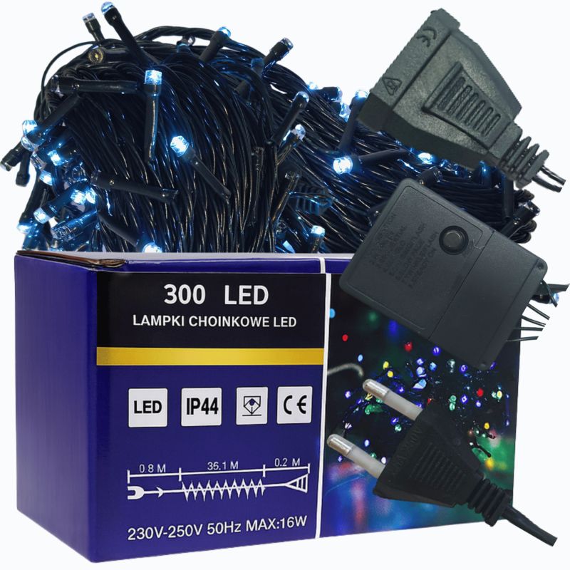 Lampki choinkowe 300 LED MODO24 biały zimny wielofunkcyjne 1 kpl