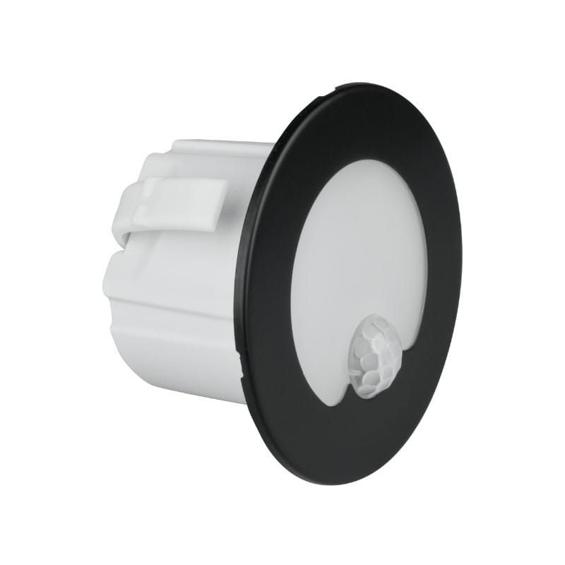 Oprawa oświetleniowa schodowa DPM czarno-biała LED 1.2W 4000K 40lm czujnik ruchu IP20 wym: 7,83 x 7,83 x 4,56 cm okrągła - 1 szt.