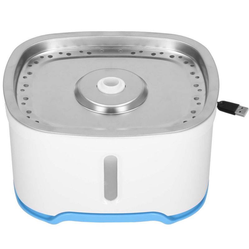 Poidełko dla kota z podświetlaną fontanną Springos 2,5 L miska z dozownikiem na wode dla zwierząt, biało-niebieski 1 szt.