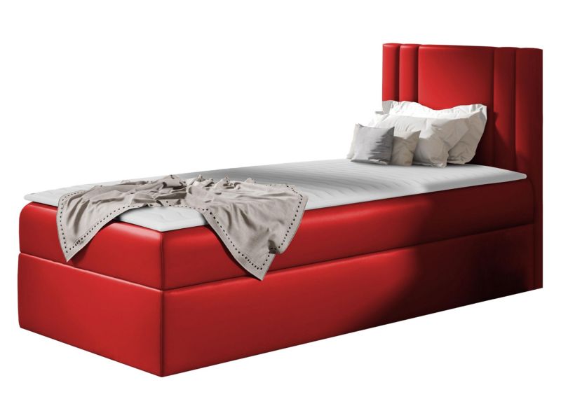Łóżko kontynentalne MIRJAN 24 Carmen Mini 90x200, Strona: Prawa ekoskóra czerwony 1 szt.