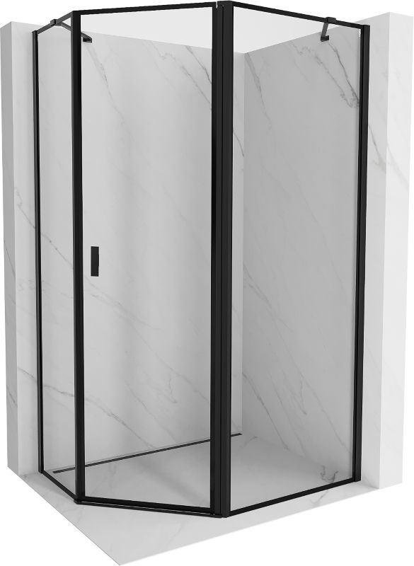 Kabina prysznicowa asymetryczna Mexen Mist czarna 90 x 80 cm 1 szt