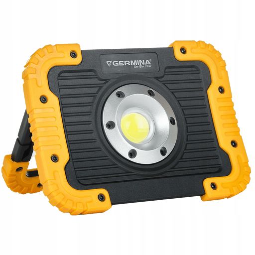 Naświetlacz LED Germina 10W akumulatorowy z power bankiem lampa przenośna 1szt.