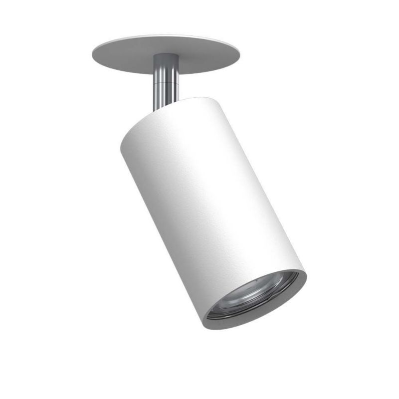 Oprawa sufitowa wpuszczana Brosline Ace biała chromowana ruchoma 1 x GU10 x 10W IP20 wym: 14,5 x 7,5 x 7,5 cm okrągła - 1 szt.