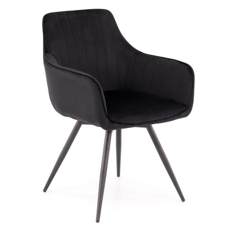 Krzesło obrotowe MebleMWM DC-0084-2 welur czarne czarne nogi 1 szt.