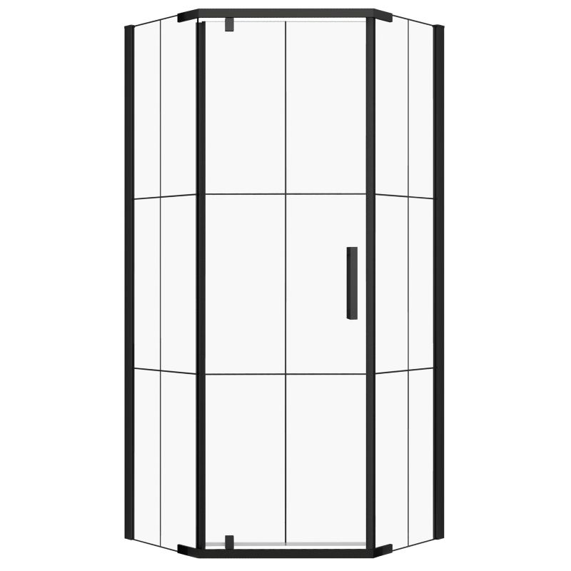 Kabina prysznicowa Metro 90 Kerra czarna drzwi uchylne pięciokatna 90x90 cm1 szt.
