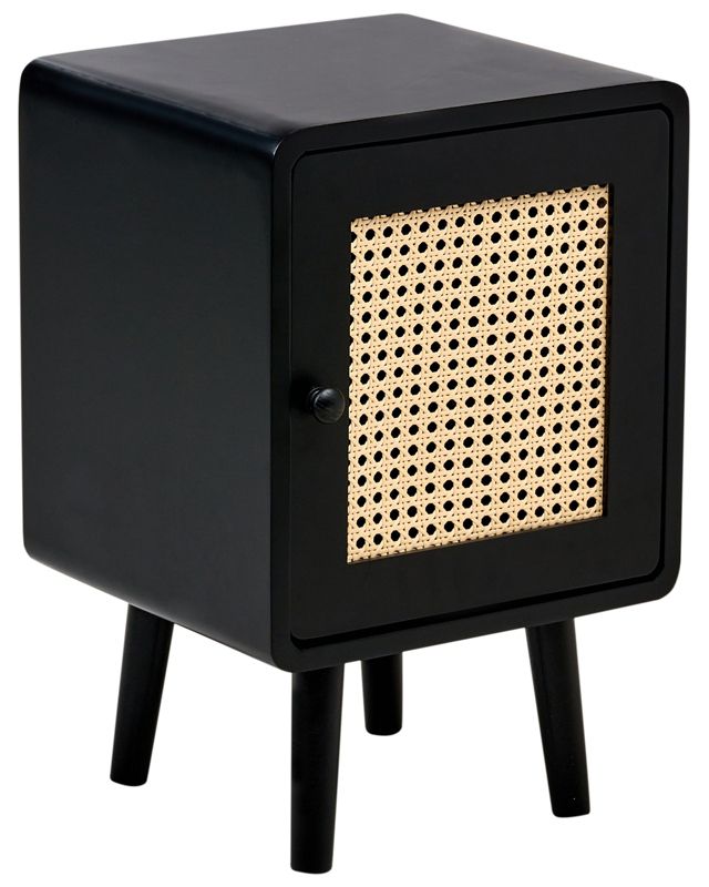 Szafka nocna Lefroy Drewno Czarny 1 szt.