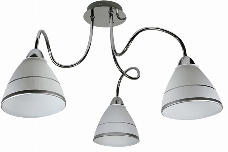 Lampa sufitowa wisząca Candellux Elf chromowana biała wym: 33 x 57 x 57 cm 3xE14 x 40W 1 szt.