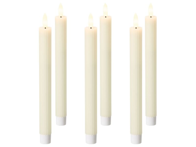 Zestaw 6 świec LED Saphir 24 cm Złamana biel 1 kpl