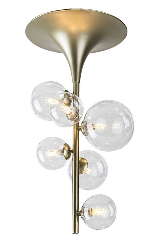 Lampa sufitowa wisząca Rabalux Aslov złoto-przezroczysty wym: 62 x 32 x 32 cm 6xG9 x 1 szt.