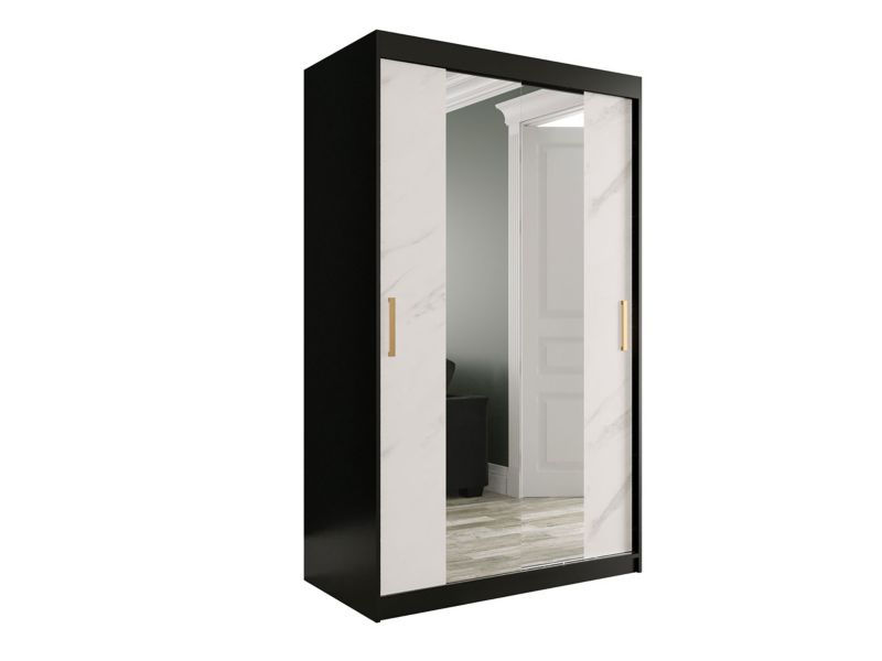 Szafa MIRJAN 24 Marmur T1 120 czarny mat / biały marmur 1 szt.