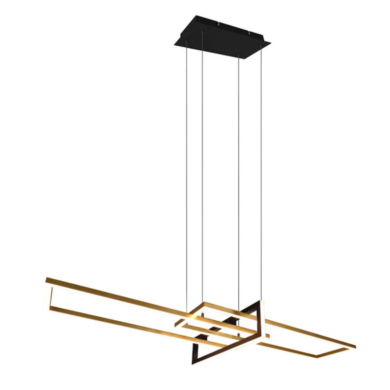 Lampa sufitowa wisząca Trio Salinas złoto-czarna-biała wym: 150 x 110 x 40 cm wbudowany LED 34W 1 szt.