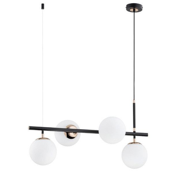 Lampa wisząca Alfa Fiore 2036 czarna-stare złoto minimalistyczna 4xE14 x 10W 1 szt.